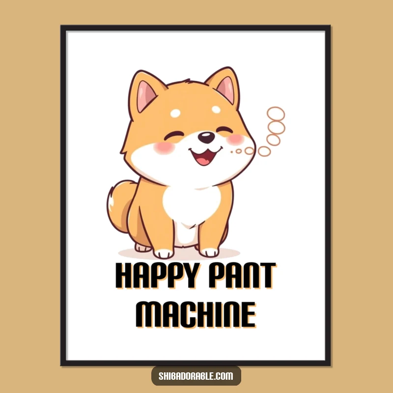 Funny Shiba Inu Steam Digital Art - Instant Warm Dog Lover Decor