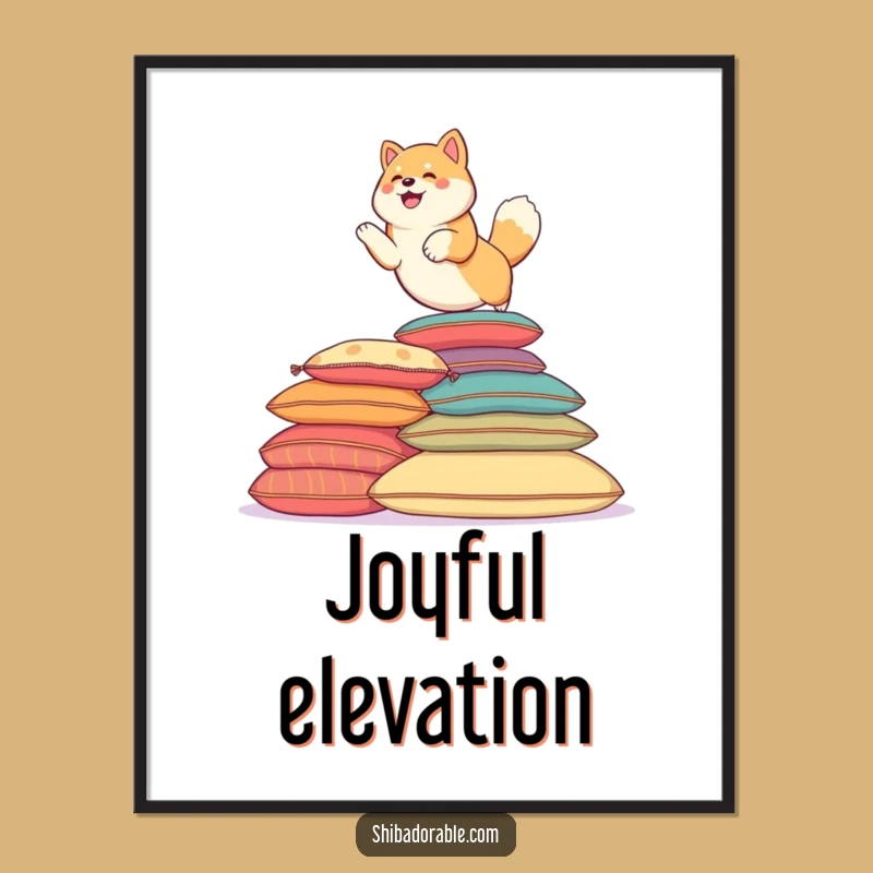 Funny Shiba Leaping Digital Print: Instant Energy - Downloadable Funny Gift!