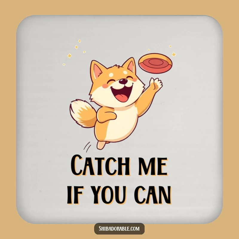 Funny Shiba Inu Disc Grin Coaster - Humorous Drink Protection for Dog Lovers