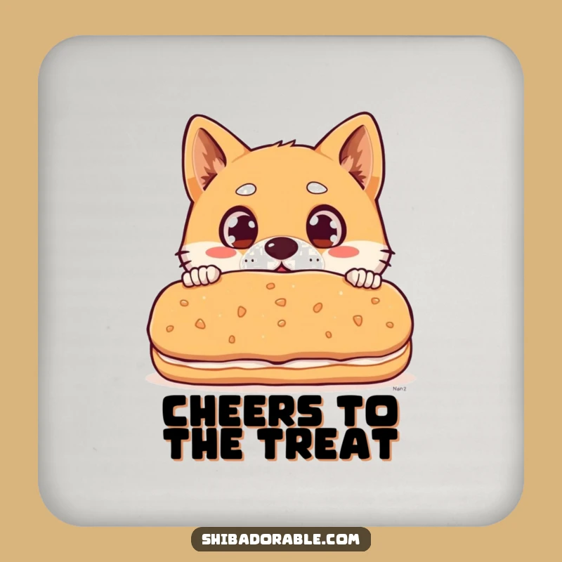 Funny Shiba Inu Biscuit Coaster - Surprised Dog Eyes Funny Gift