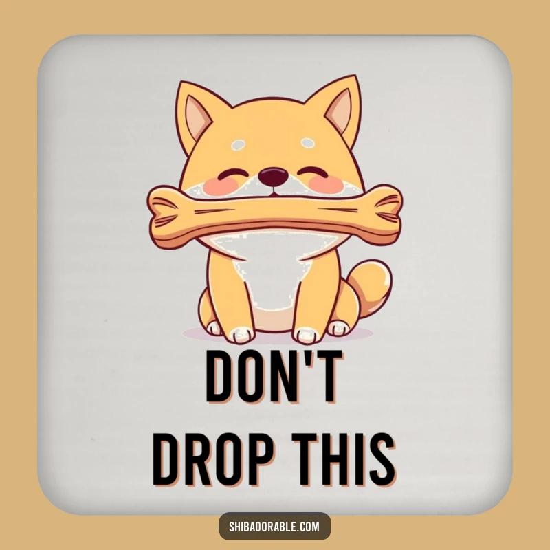 Funny Shiba Inu Bone Balance Coaster: Clever Dog Trick, Protects Surfaces with Humor