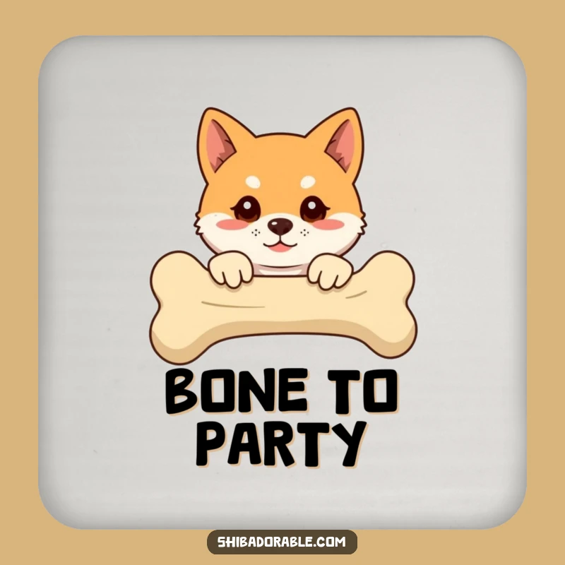 Funny Shiba Inu Bone Peeking Coaster Set - Protect Surfaces with Humor