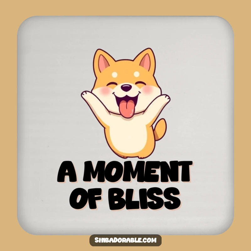 Funny Shiba Inu Leaping Coaster - Dog Tongue Out Bar Funny Gift