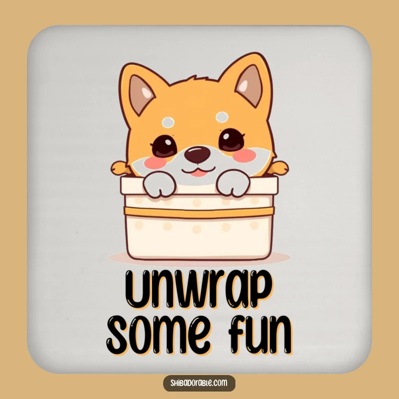 Funny Shiba Inu Puppy Gift Coaster: Protect Surfaces with Puppy Charm