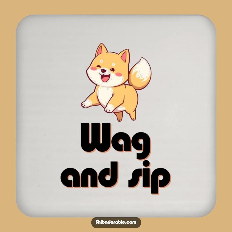 Funny Shiba Inu Puppy Leap Coaster Set - Protect Surfaces with Hilarious Pup Charm