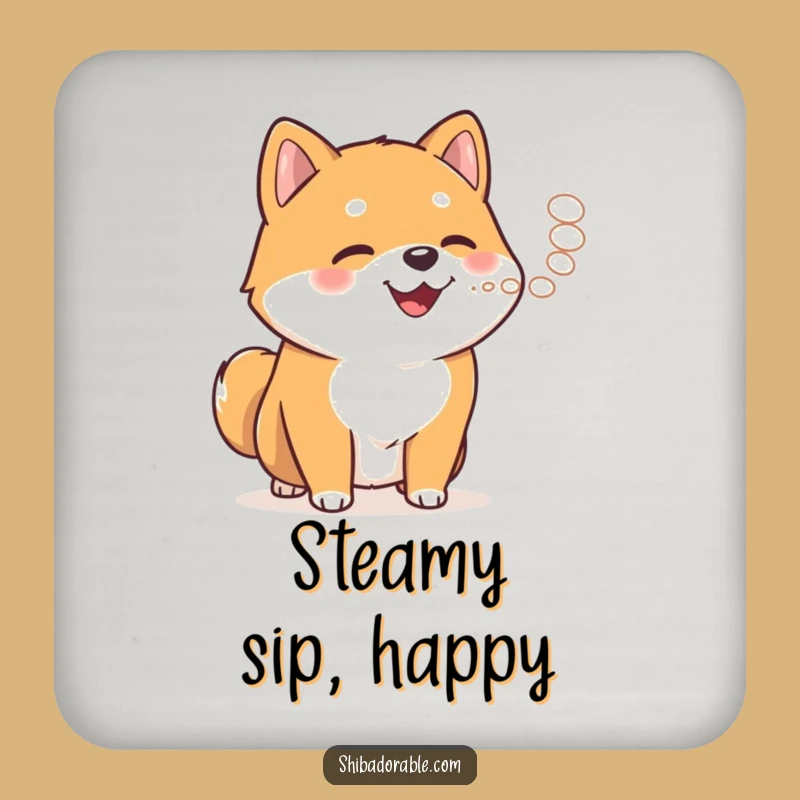 Funny Shiba Inu Steam Coaster Set - Protect Surfaces with Canine Humor