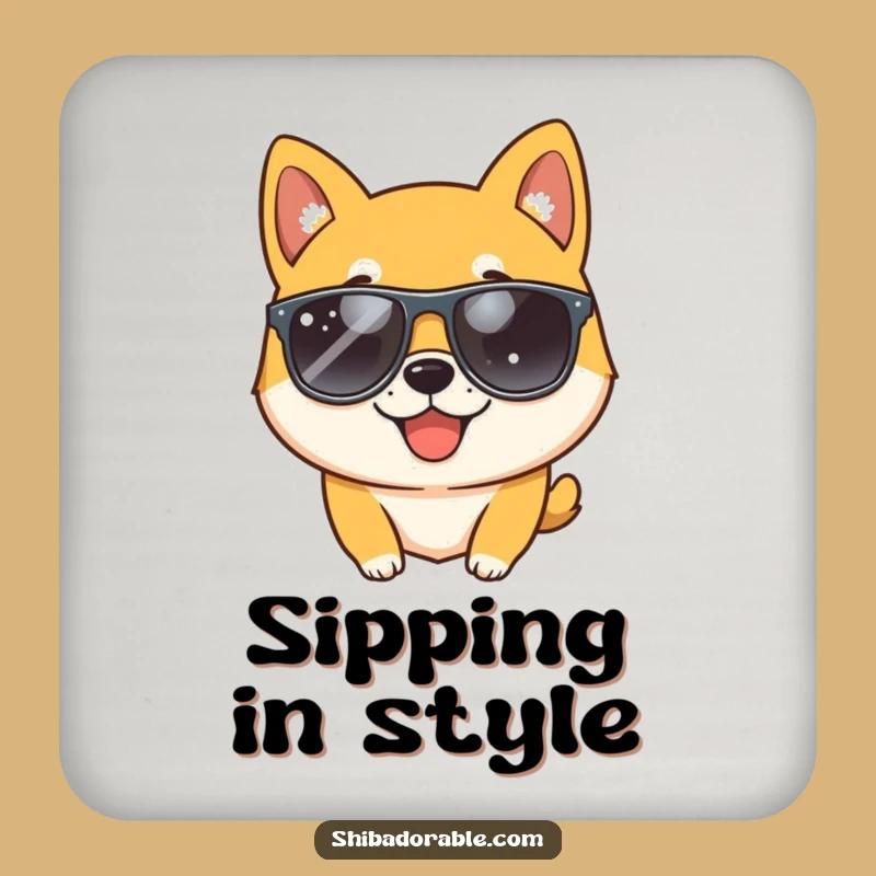Funny Protective Shiba Inu Wink Coaster - Chic & Hilarious Drink Saver Gift!