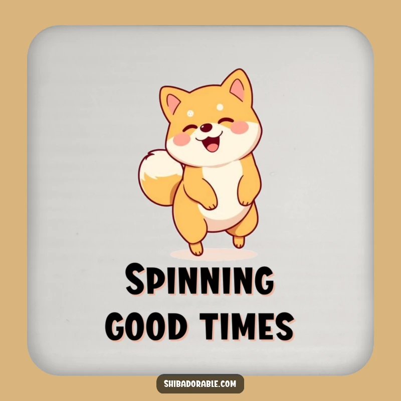 Funny Shiba Inu Spin Coaster - Humorous Drink Protection for Dog Lovers