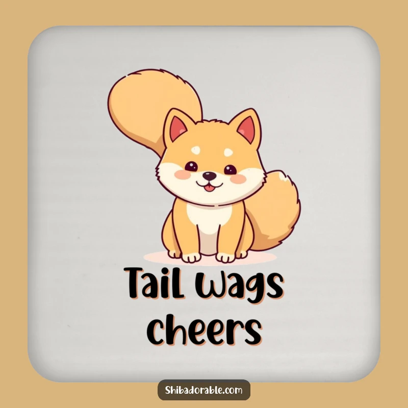 Funny Shiba Inu Peek Drink Coaster: Protect Surfaces with Shy Style - Perfect Gift!