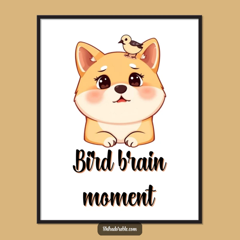 Funny Shiba Inu Bird Head Poster - Hilarious Dog Art Print, Perfect Gift!