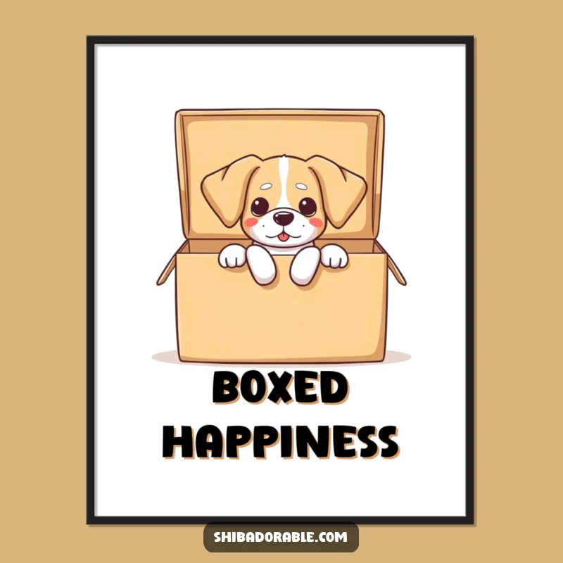 Funny Dog Box Art Print - Hilarious Canine Chaos Poster