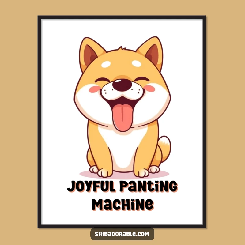 Funny Happy Shiba Inu Grin Poster - Goofy Dog Wall Art Gift