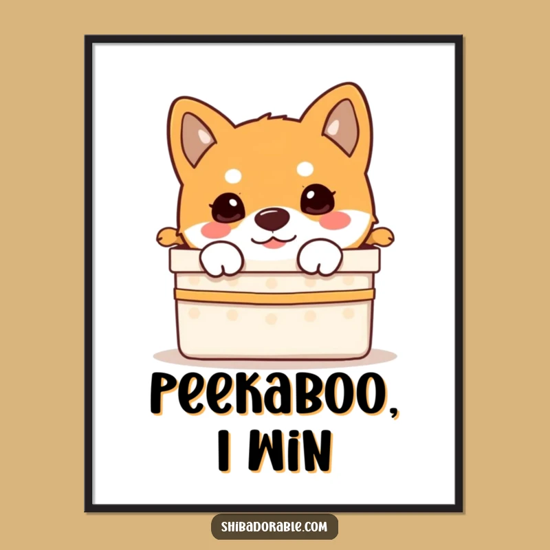 Funny Shiba Inu Puppy Gift Poster: Adorable Wall Art for Curious Souls