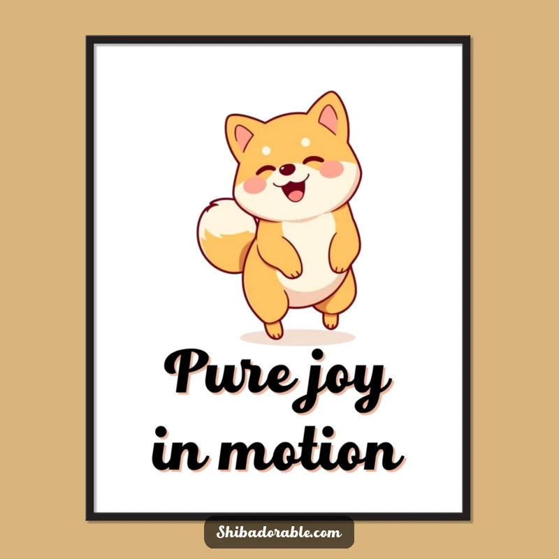 Funny Shiba Inu Spin Poster - Humorous Dog Wall Art for Lovers