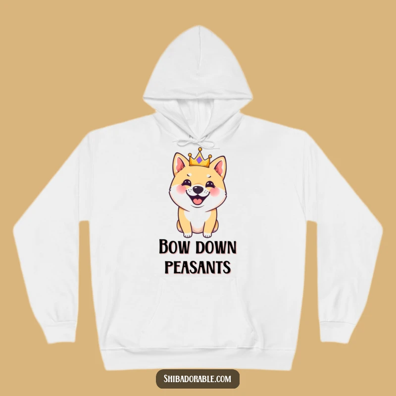 Funny Royal Shiba Inu Hoodie: Cozy Dog Crown Barks, Ultimate Funny Gift for Pet Owners