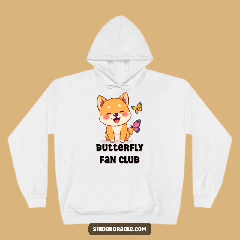 Funny Wagging Shiba Inu Butterfly Hoodie: Cozy Pup & Friend Gift