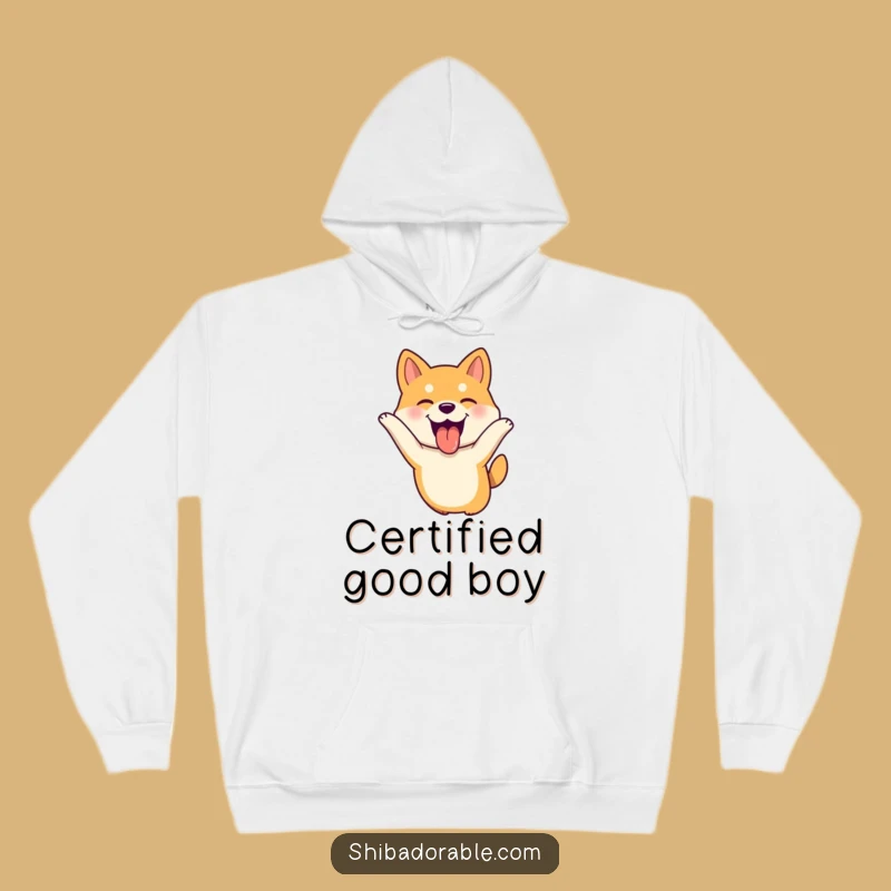 Funny Shiba Inu Leaping Hoodie - Cozy Dog Tongue Out Funny Gift