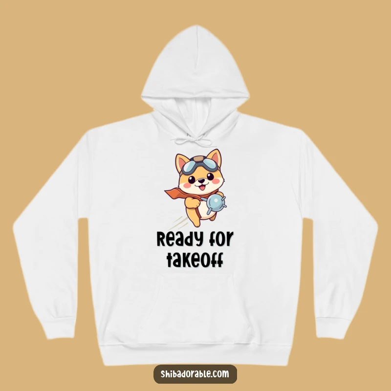 Funny Shiba Pilot Hoodie: Cozy Puppy Pilot - Warm Funny Gift!