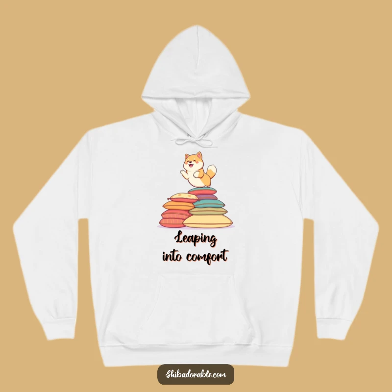 Funny Shiba Leaping Hoodie: Cozy Jumps - Warm Funny Gift!
