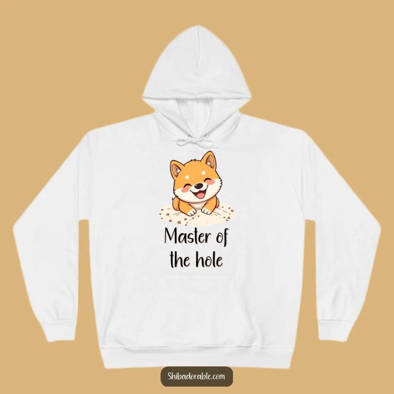 Funny Shiba Inu Sand Digging Hoodie: Cozy Beach Dog Sweatshirt Gift