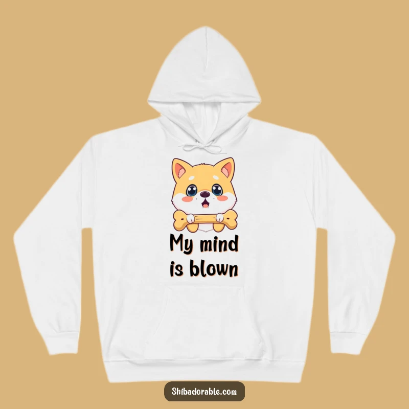 Cozy Funny Surprised Shiba Inu Bone Hoodie: Warm & Witty