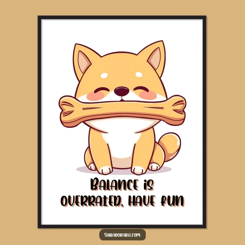 Free Printable Wall Art: Shiba Inu Master of Balance, Fun Decor!