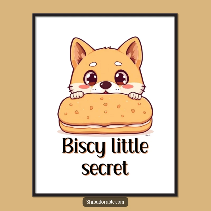 Funny Free Printable Shiba Inu Art: Surprised Biscuit Lover Downloadable Wall Decor!