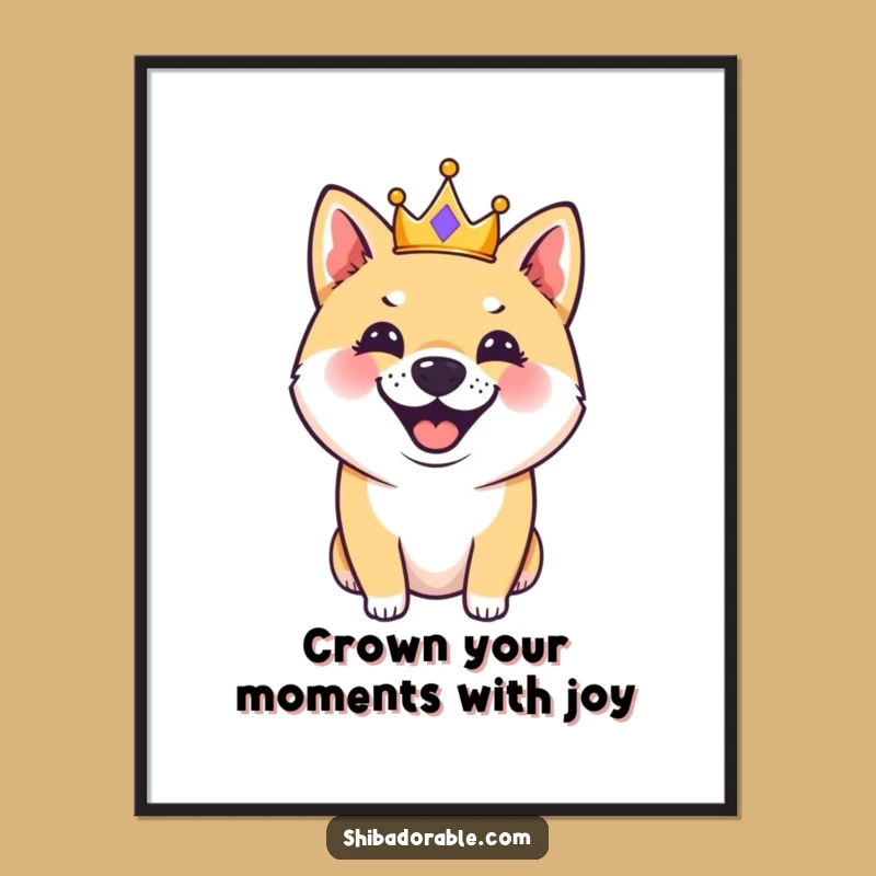 Free Printable Wall Art: Royal Shiba Inu Barks, Hilarious Dog Decor!