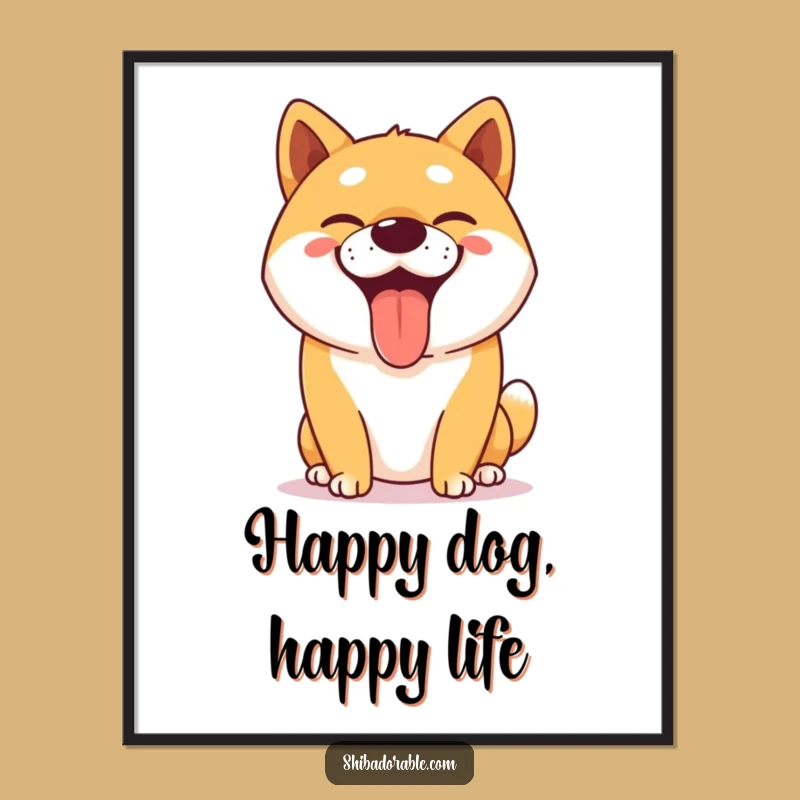 Free Printable Funny Shiba Inu Wall Art - Goofy Grin Downloadable Decor