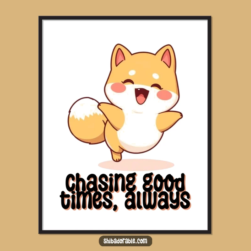Free Printable Happy Shiba Wall Art - Playful Dog Decor Downloadable Art