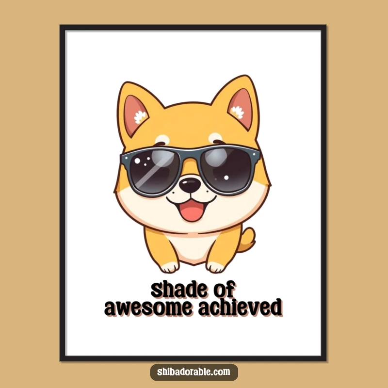 Free Printable Wall Art: Cool Shiba Wink, Downloadable Humorous Dog Decor