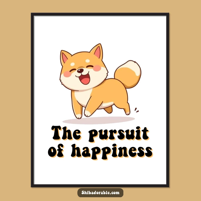 Funny Free Printable Shiba Inu Art: Comical Tail Chase Downloadable Wall Decor!