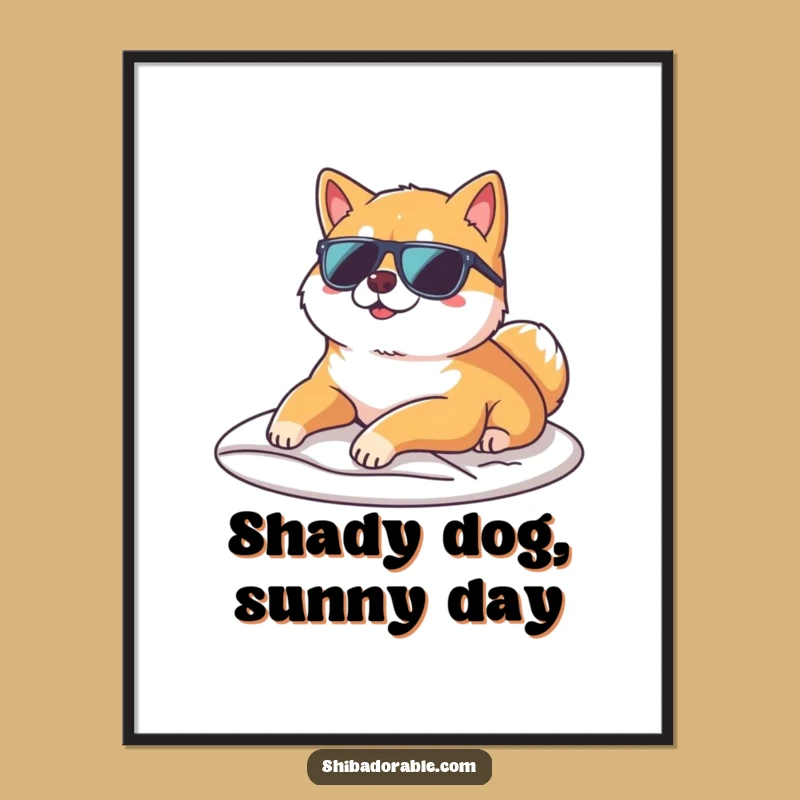 Funny Free Printable Wall Art: Cool Shiba Inu for Chill Downloadable Decor
