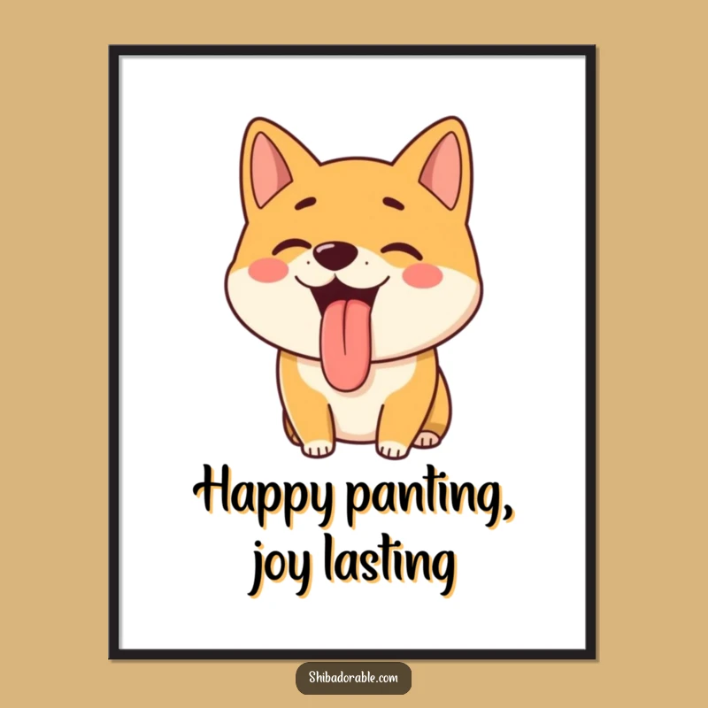Funny Free Printable Wall Art: Happy Shiba Inu Tongue Out Decor