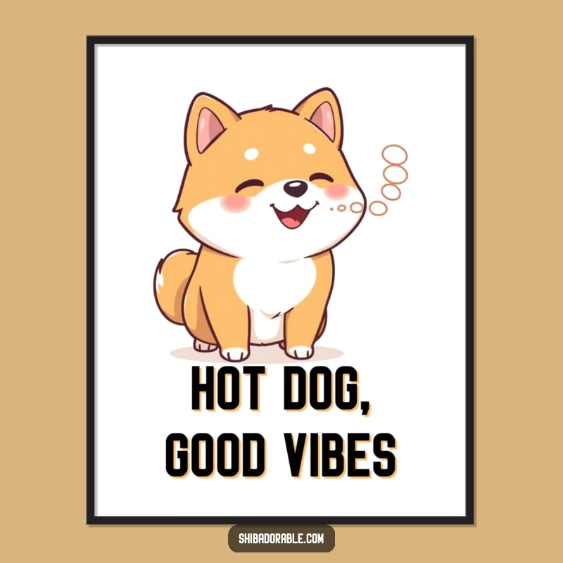 Funny Free Printable Wall Art: Steamy Shiba Inu for Cozy Downloadable Decor