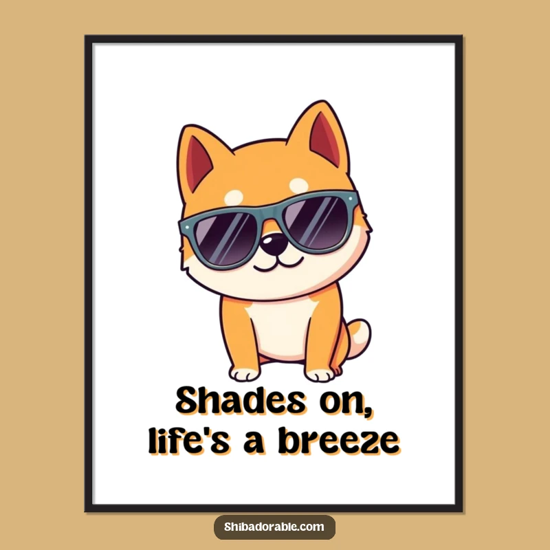 Funny Free Printable Wall Art: Cool Shiba Inu Dog - Downloadable Decor Gift!
