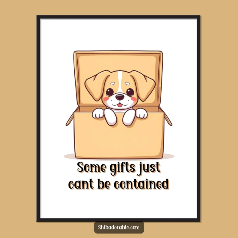 Free Printable Wall Art: Funny Dog Box Chaos, Humorous Downloadable Decor