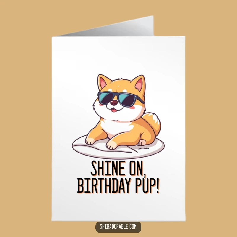 Free Printable Birthday Card: Cool Shiba Inu for a Chill Downloadable Gift