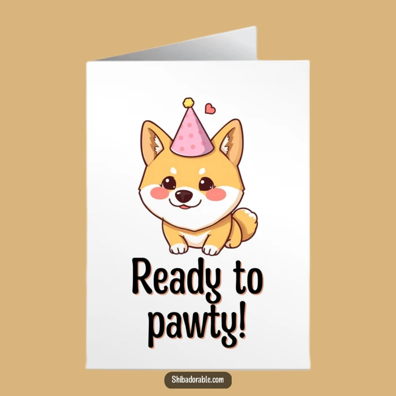 Free Printable Funny Shiba Inu Birthday Card - Mischievous Party Dog Downloadable