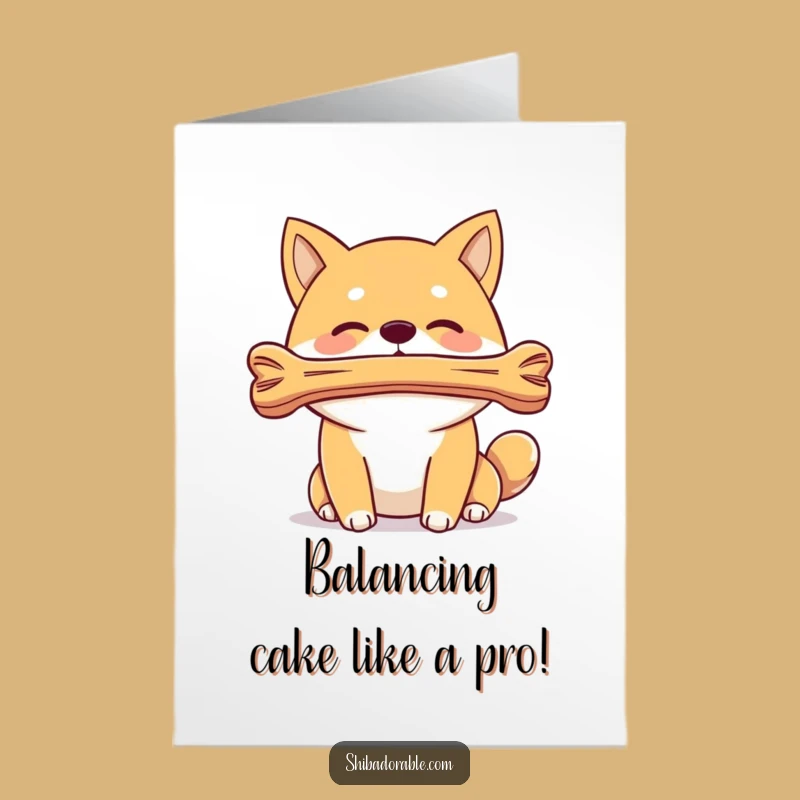 Free Printable Shiba Inu Birthday Card: Bone-Appetit for Fun!
