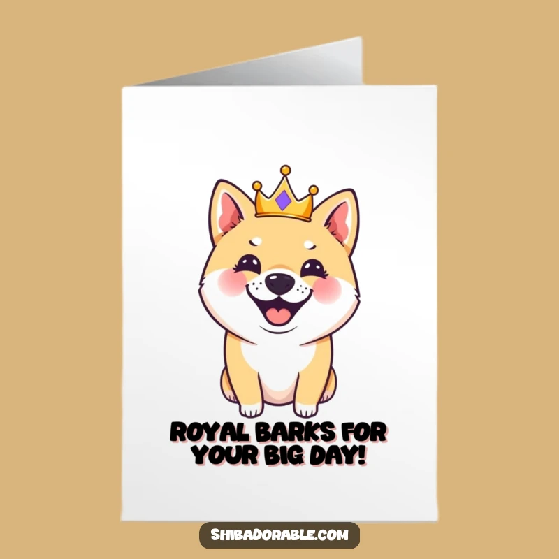 Free Printable Shiba Inu Birthday Card: Royal Pup Barks Hilarious Wishes!