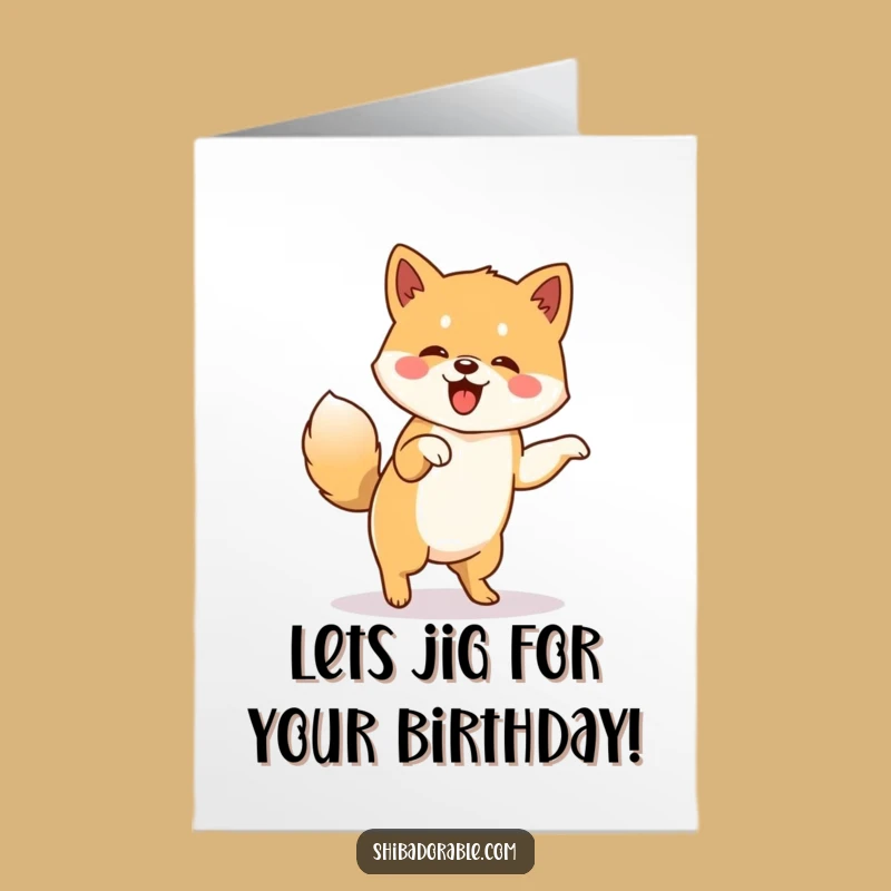 Free Printable Shiba Inu Jigging Birthday Card: Fun DIY Gift for Dog Lovers