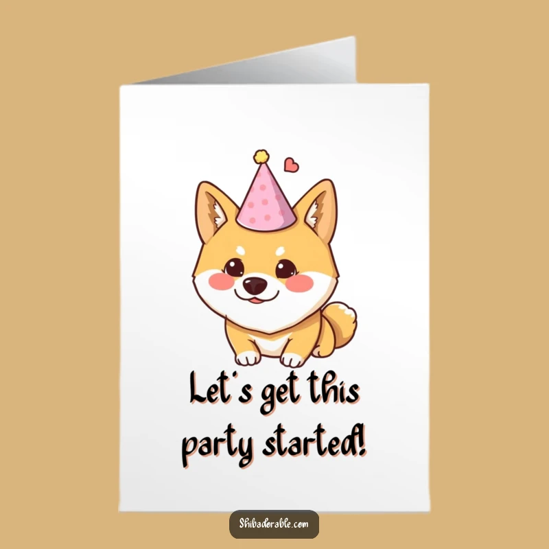 Free Printable Funny Shiba Inu Congratulations Card - Party Hat Mischief Downloadable