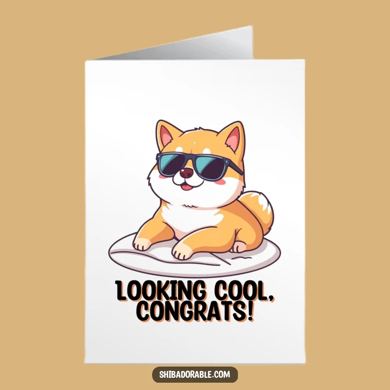 Free Printable Congrats Card: Cool Shiba Inu for a Chill Downloadable Gift