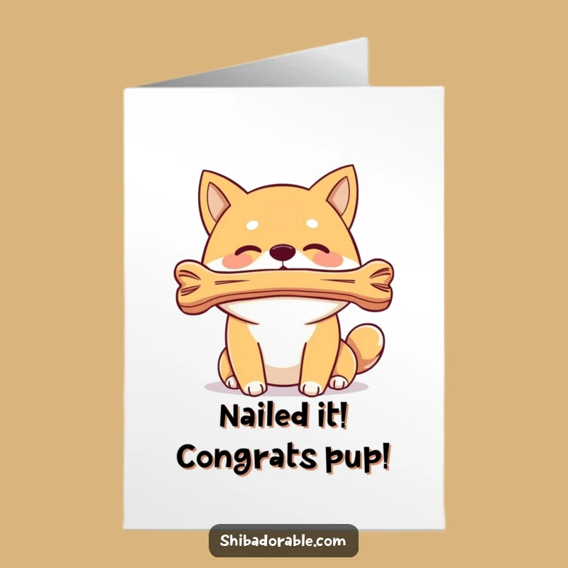 Free Printable Shiba Inu Congrats Card: Balancing Your Success!