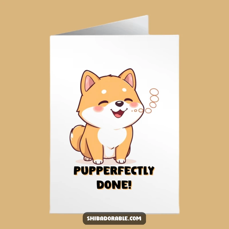 Free Printable Congrats Card: Steamy Shiba Inu for a Funny Downloadable Gift