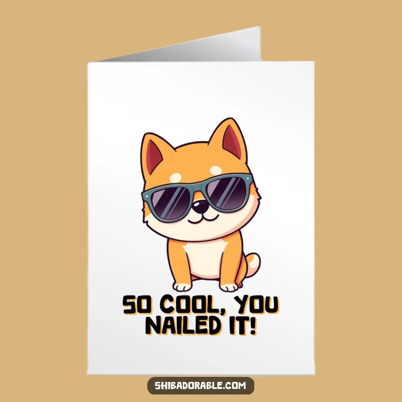 Free Printable Congrats Card: Cool Shiba Dog - Downloadable Gift!
