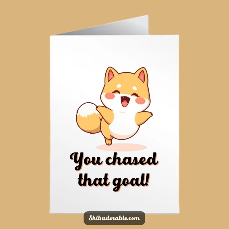 Free Printable Happy Shiba Congrats Card - Energetic Dog Tail Downloadable Gift