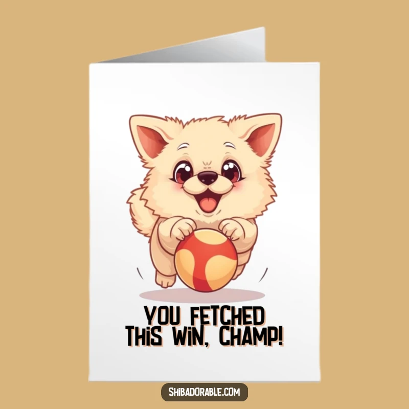 Free Printable Congrats Card: Dog's Ball Chase - Energetic Downloadable Gift!