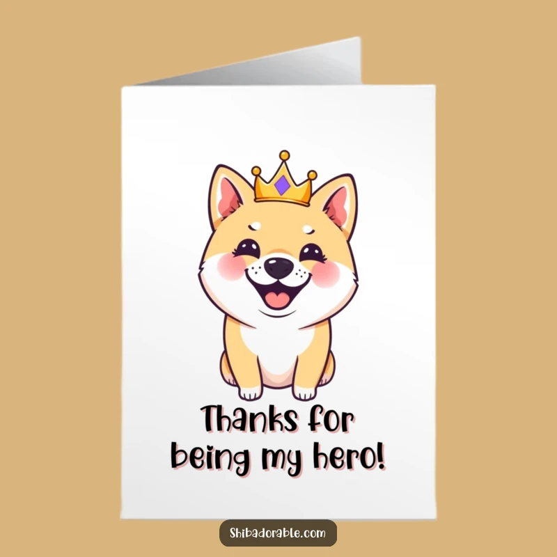 Free Printable Shiba Inu Thank You Card: Barking Gratitude with a Crown!